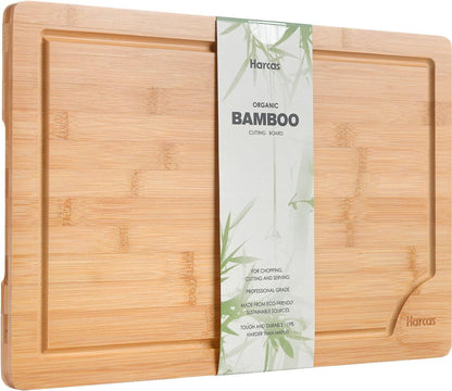 Professional Chef's XL Organic Bamboo Cutting Board: Durable, Spacious, Eco - Friendly Kitchen Essential - Nourishment Tapestry