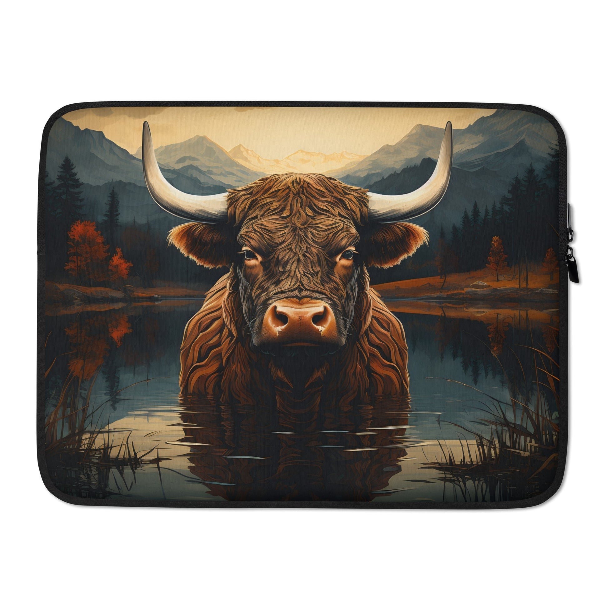 Rugged Buffalo Neoprene Laptop Sleeve: Ultimate Protection for Tech Enthusiasts - Nourishment Tapestry