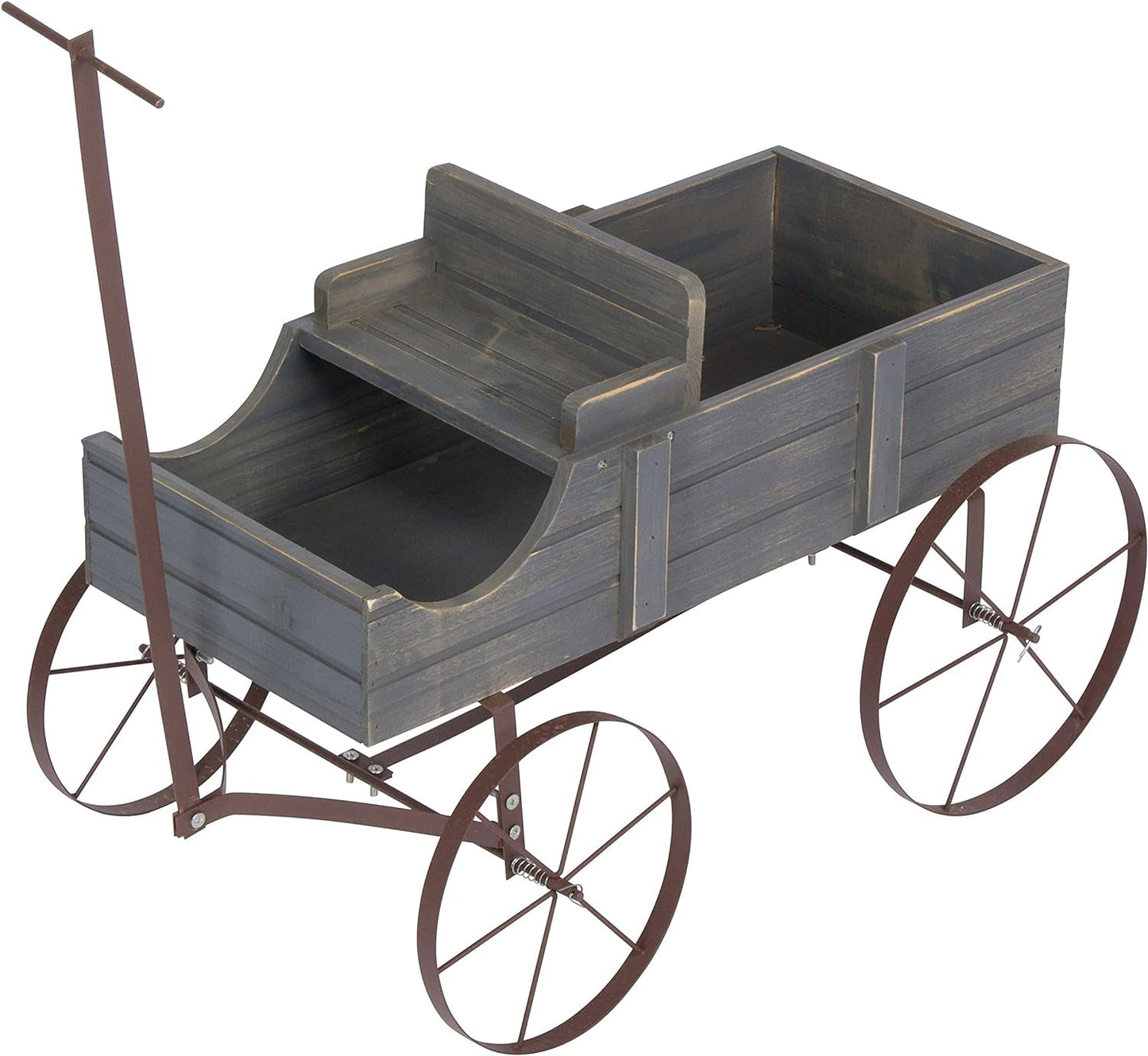 Rustic Gray Wagon Planter for Small Plants & Gardens: Charming Outdoor Decor - Nourishment Tapestry