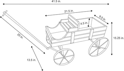 Rustic Gray Wagon Planter for Small Plants & Gardens: Charming Outdoor Decor - Nourishment Tapestry