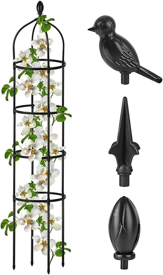 Rustproof 175CM Metal Garden Obelisk Trellis for Climbing Plants - Support for Roses, Clematis, Jasmine - Indoor/Outdoor Flower Stand - Nourishment Tapestry