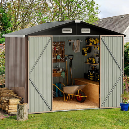 Secure XL Metal Storage Shed: Weatherproof Backyard Organization Solution with Lock - Buy Now for Ultimate Security - Nourishment Tapestry