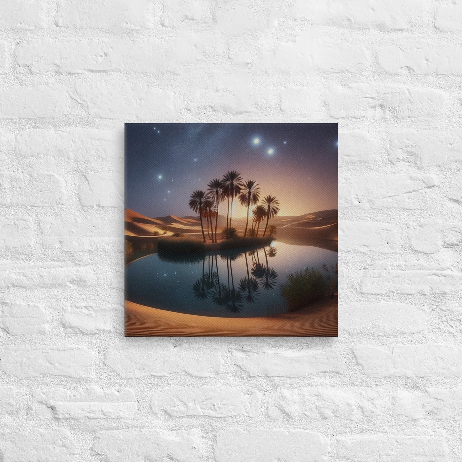 Serene Desert Oasis Canvas: Tranquil Zen Home Decor Art - Nourishment Tapestry