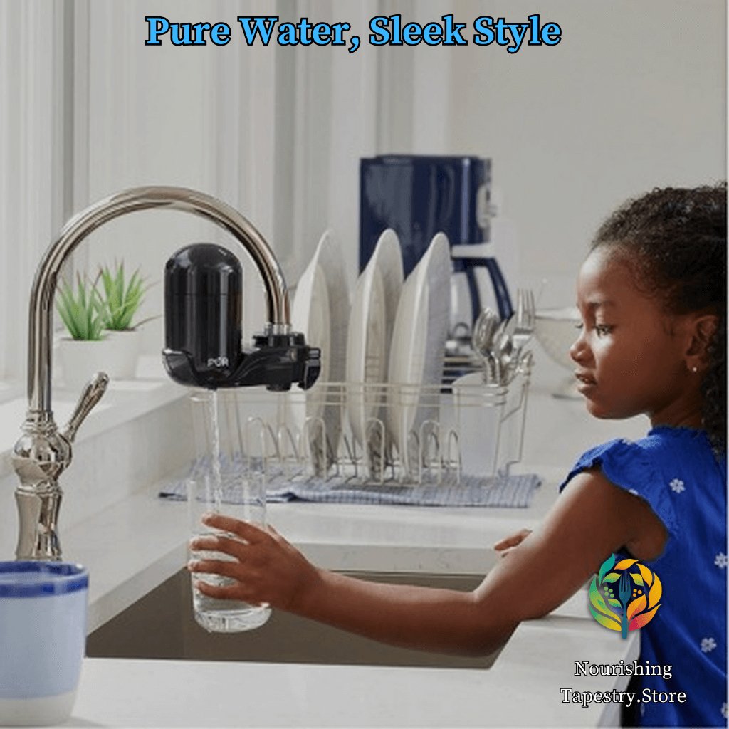 Sleek Black Faucet Water Filter: Easy Install, Pure Water, Modern Kitchen Upgrade - Nourishment Tapestry