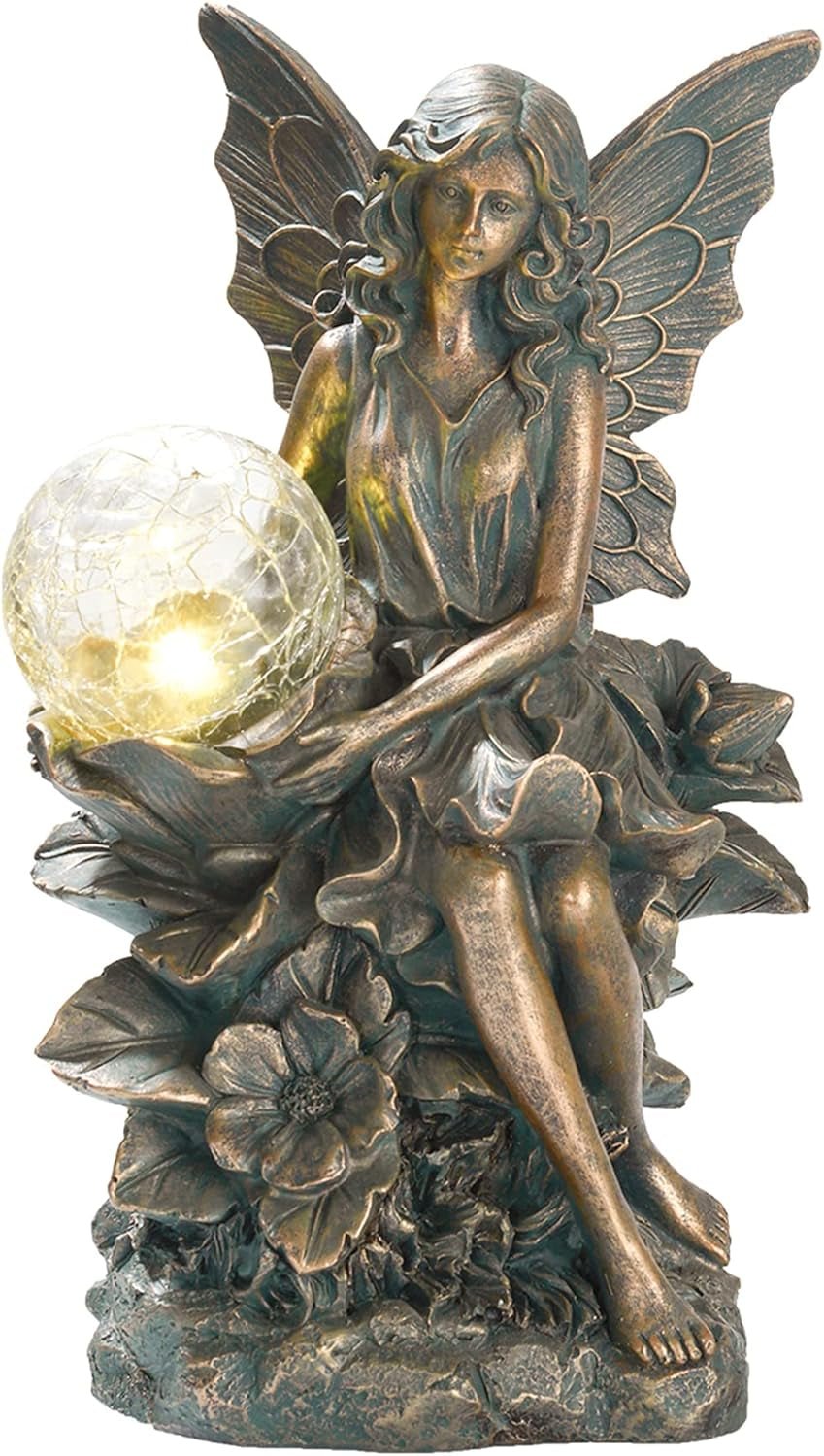 Solar Fairy Garden Statues: Enchanting Bronze Decor for Magical Outdoor Spaces - Buy Now! - Nourishment Tapestry