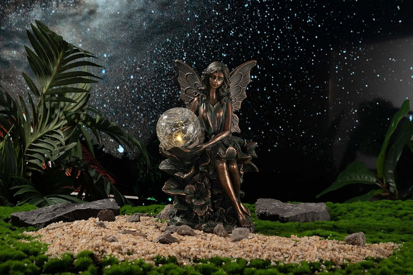 Solar Fairy Garden Statues: Enchanting Bronze Decor for Magical Outdoor Spaces - Buy Now! - Nourishment Tapestry