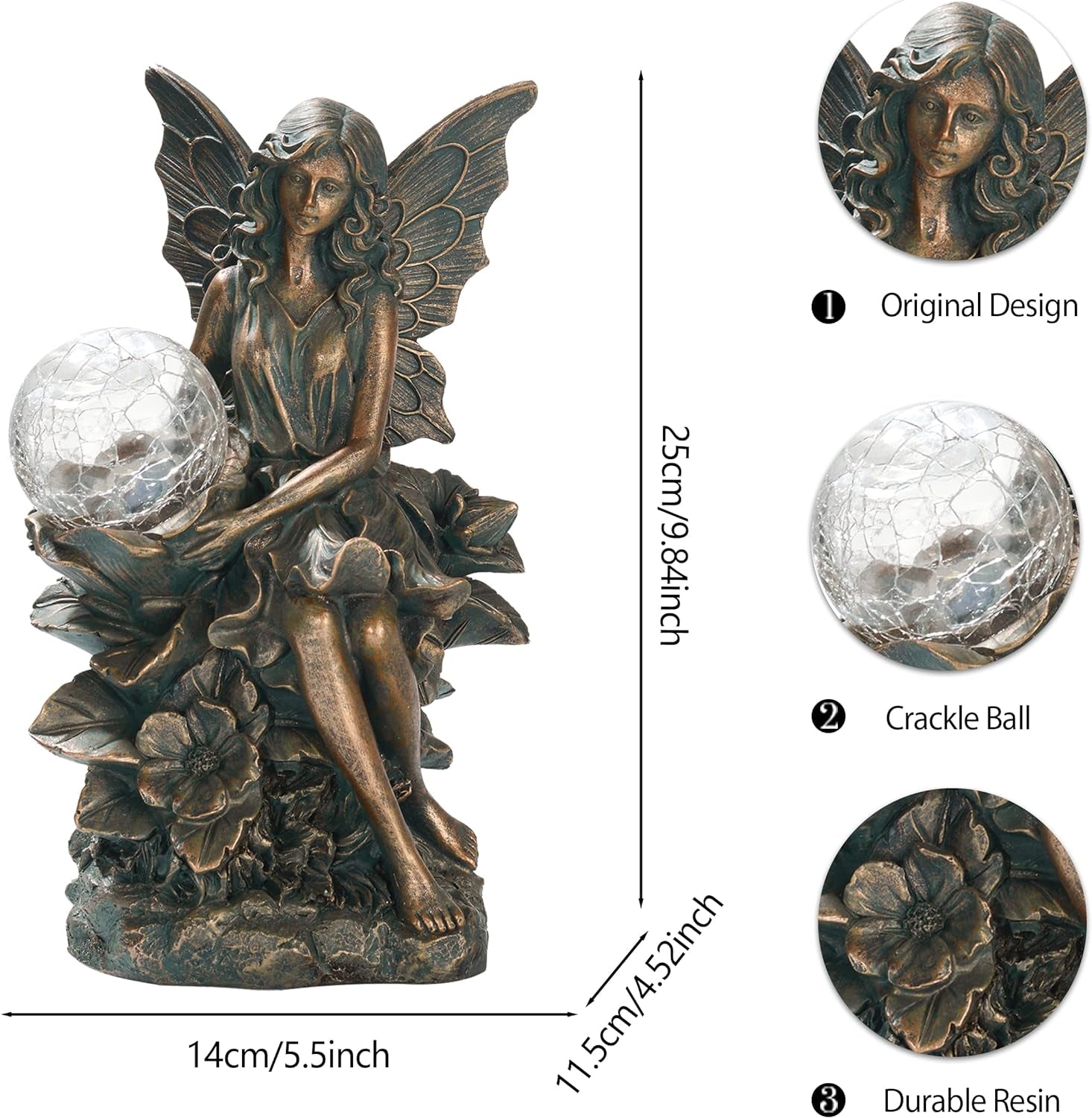 Solar Fairy Garden Statues: Enchanting Bronze Decor for Magical Outdoor Spaces - Buy Now! - Nourishment Tapestry