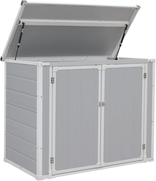 Spacious Grey Garden Shed: Outdoor Storage Solution for Lawn & Patio Tools - Nourishment Tapestry