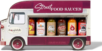 Spicy Street Food Sauces Gift Set: 6 - Pack with Diablo Wings, Louisiana BBQ & More - Nourishment Tapestry