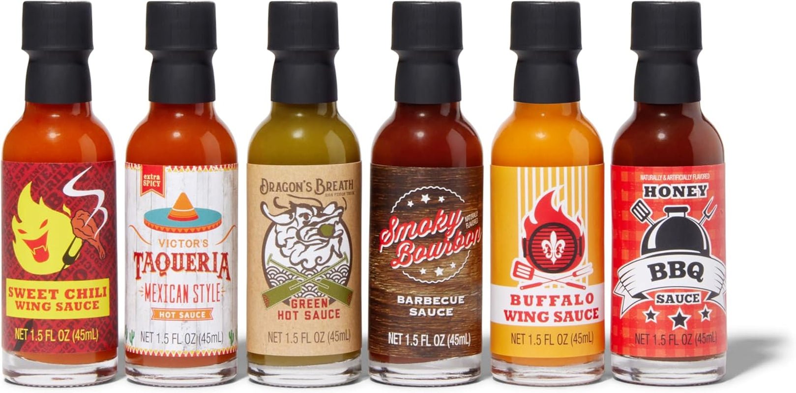 Spicy Street Food Sauces Gift Set: 6 - Pack with Diablo Wings, Louisiana BBQ & More - Nourishment Tapestry