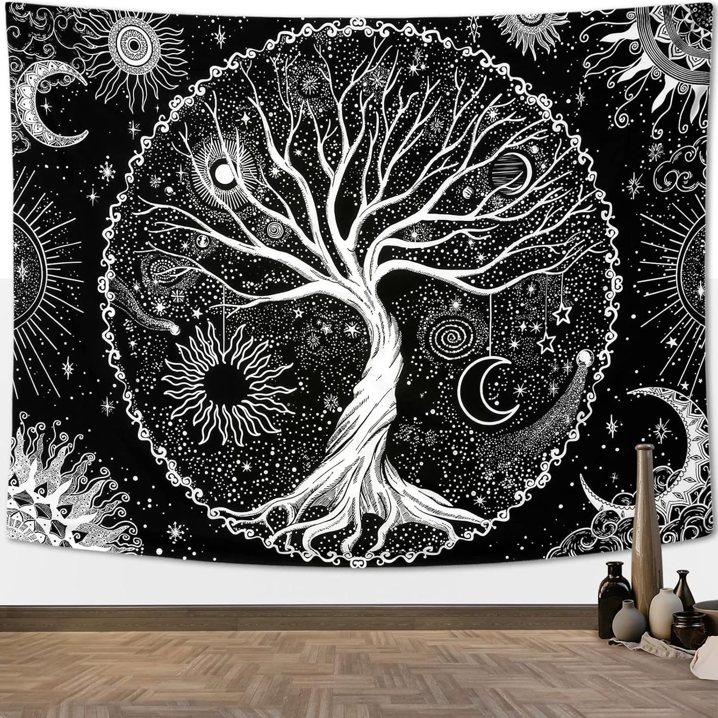 Starry Tree of Life Tapestry - Aesthetic Home Decor for Bedroom, Living Room, Dorm - Shop Now! - Nourishment Tapestry