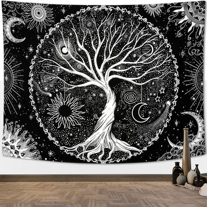 Starry Tree of Life Tapestry - Aesthetic Home Decor for Bedroom, Living Room, Dorm - Shop Now! - Nourishment Tapestry