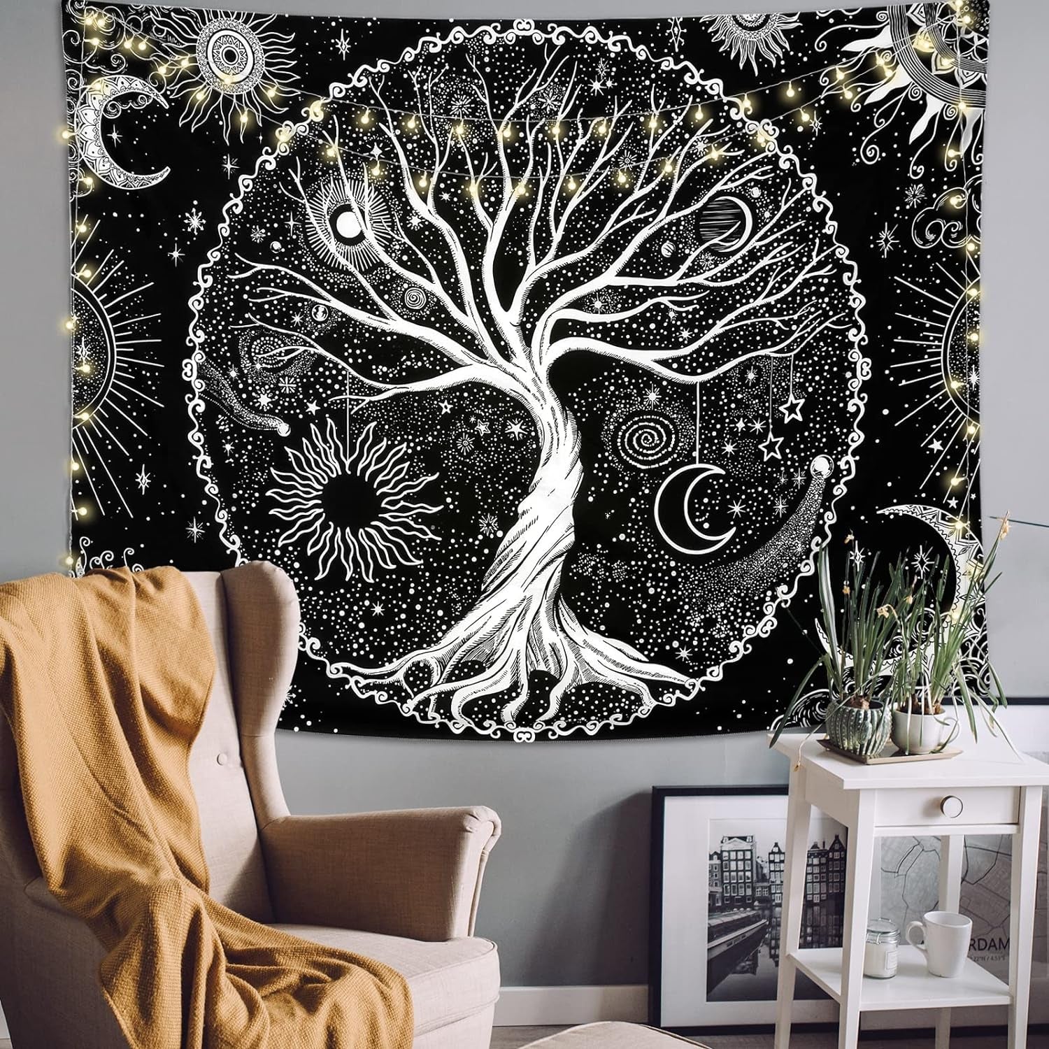 Starry Tree of Life Tapestry - Aesthetic Home Decor for Bedroom, Living Room, Dorm - Shop Now! - Nourishment Tapestry