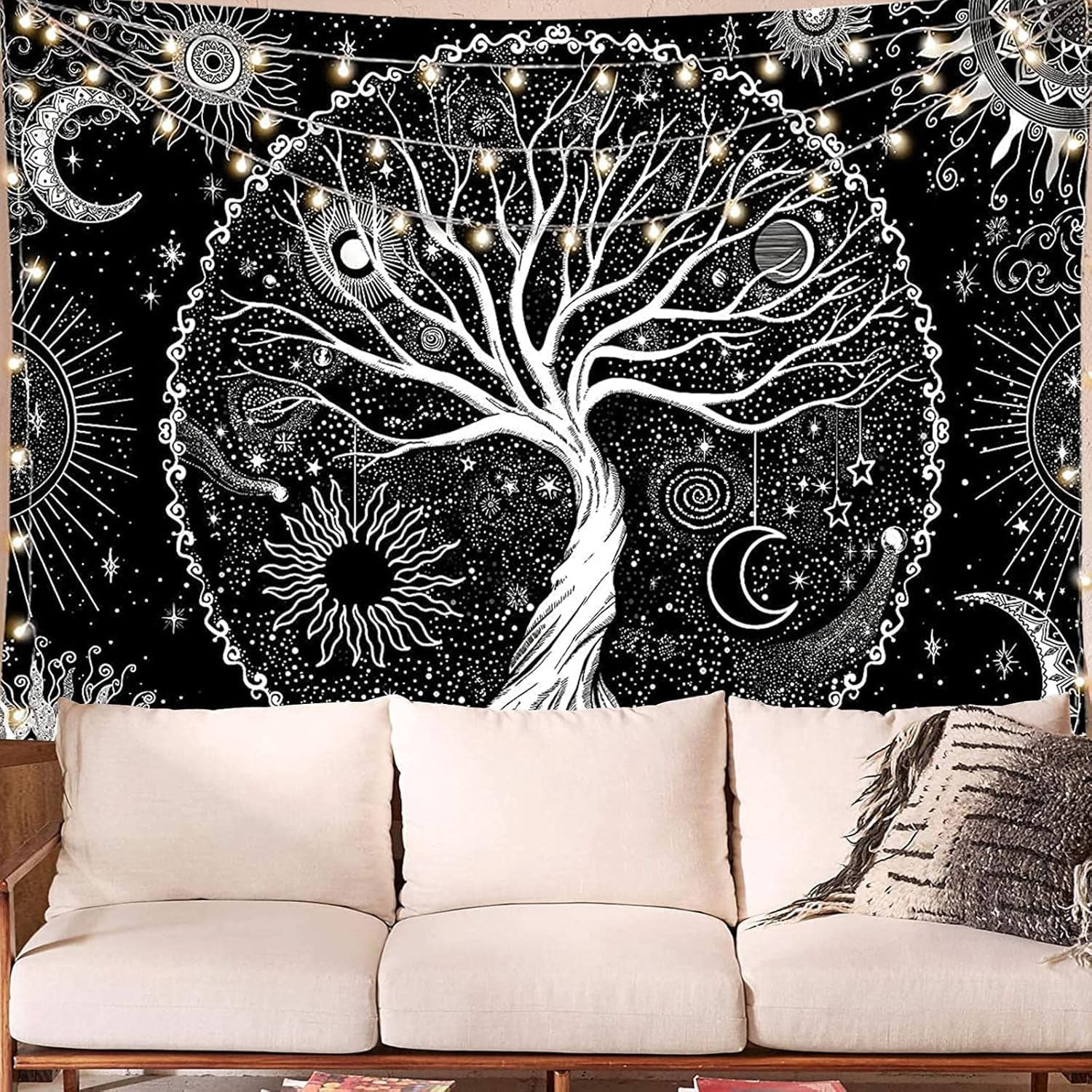 Starry Tree of Life Tapestry - Aesthetic Home Decor for Bedroom, Living Room, Dorm - Shop Now! - Nourishment Tapestry