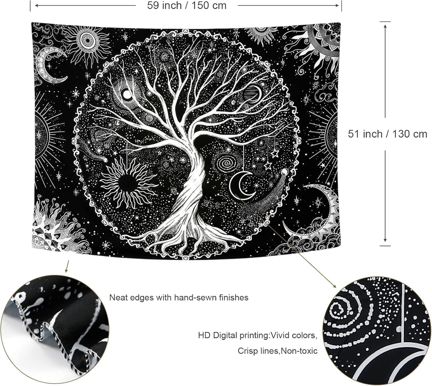 Starry Tree of Life Tapestry - Aesthetic Home Decor for Bedroom, Living Room, Dorm - Shop Now! - Nourishment Tapestry