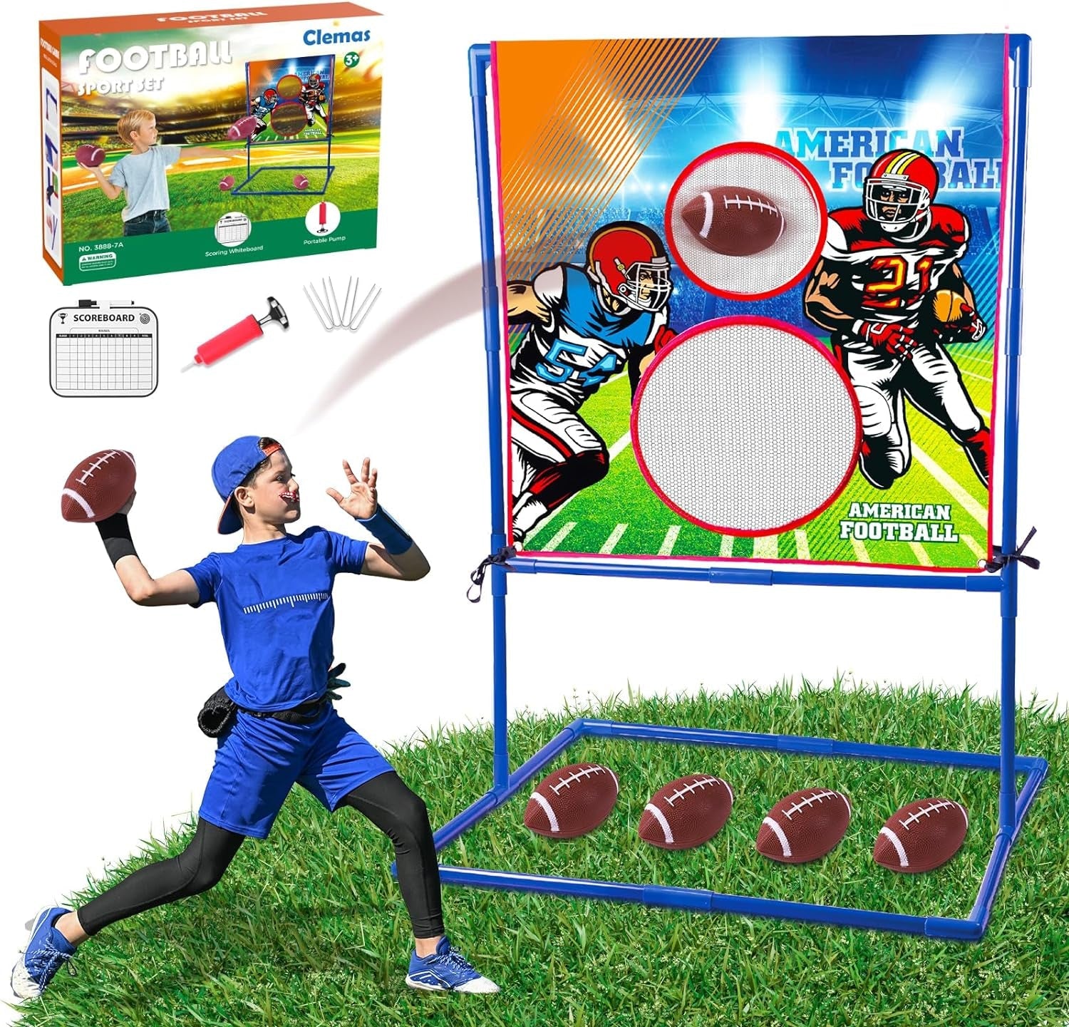 Throwing Target Game - American Football - Fun Outdoor Football Game for Kids and Teens - Ideal for Parties and Family Gatherings - Nourishment Tapestry