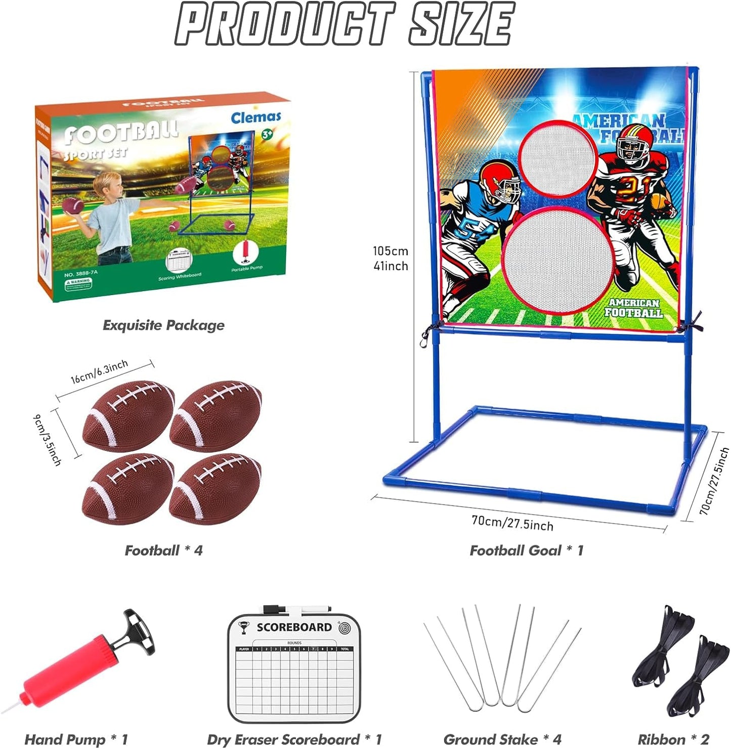 Throwing Target Game - American Football - Fun Outdoor Football Game for Kids and Teens - Ideal for Parties and Family Gatherings - Nourishment Tapestry