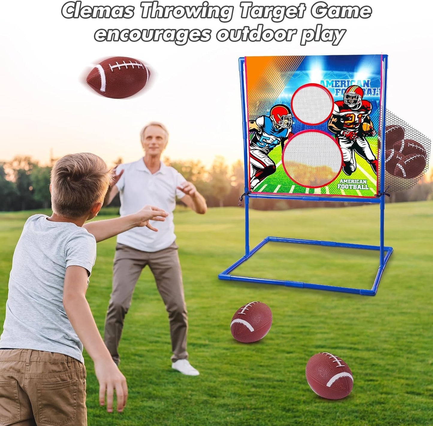 Throwing Target Game - American Football - Fun Outdoor Football Game for Kids and Teens - Ideal for Parties and Family Gatherings - Nourishment Tapestry