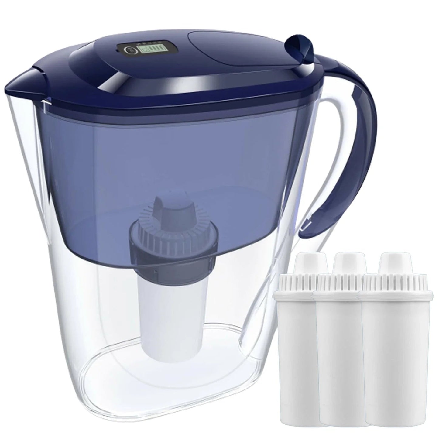 Ultimate 10 - Cup Water Filtration Pitcher Set with 4 Filters - Refreshing Blue for Clean and Fresh Water - Nourishment Tapestry