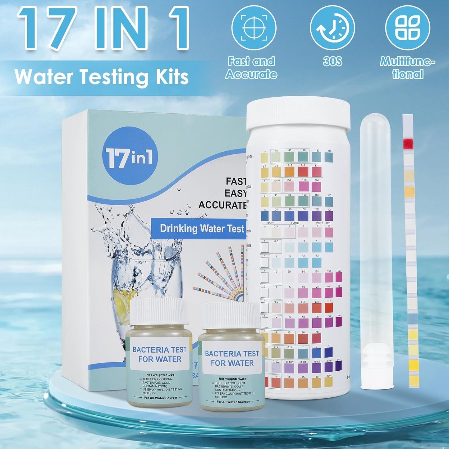 Ultimate 17 - in - 1 Water Testing Kit: Test Well and Tap Water Quality with 100 Strips - Nourishment Tapestry