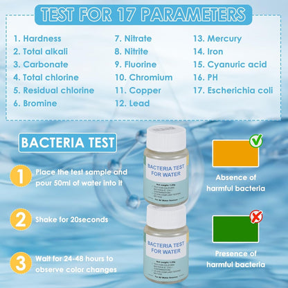 Ultimate 17 - in - 1 Water Testing Kit: Test Well and Tap Water Quality with 100 Strips - Nourishment Tapestry