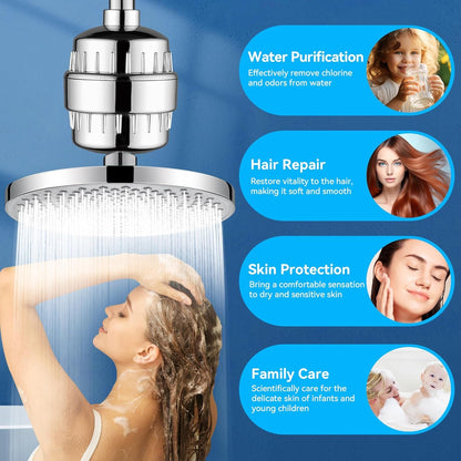 Ultimate 32 - Stage Shower Filter: Eliminate Hard Water, Chlorine, and Impurities - Nourishment Tapestry