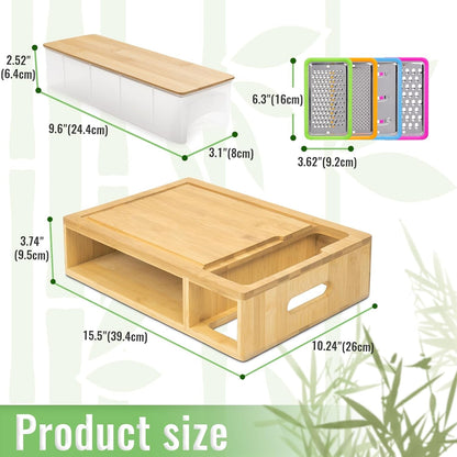 Ultimate Bamboo Cutting Board Set with 4 Graters & 4 Trays: Perfect Mother's Day Kitchen Gift - Nourishment Tapestry