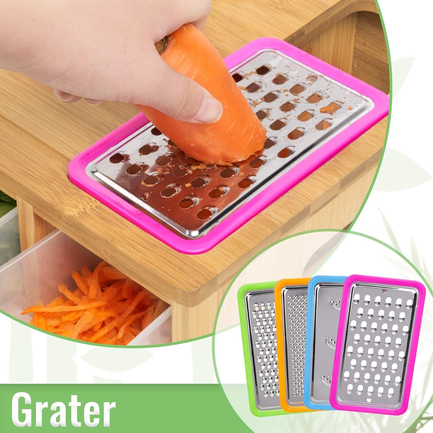 Ultimate Bamboo Cutting Board Set with 4 Graters & 4 Trays: Perfect Mother's Day Kitchen Gift - Nourishment Tapestry