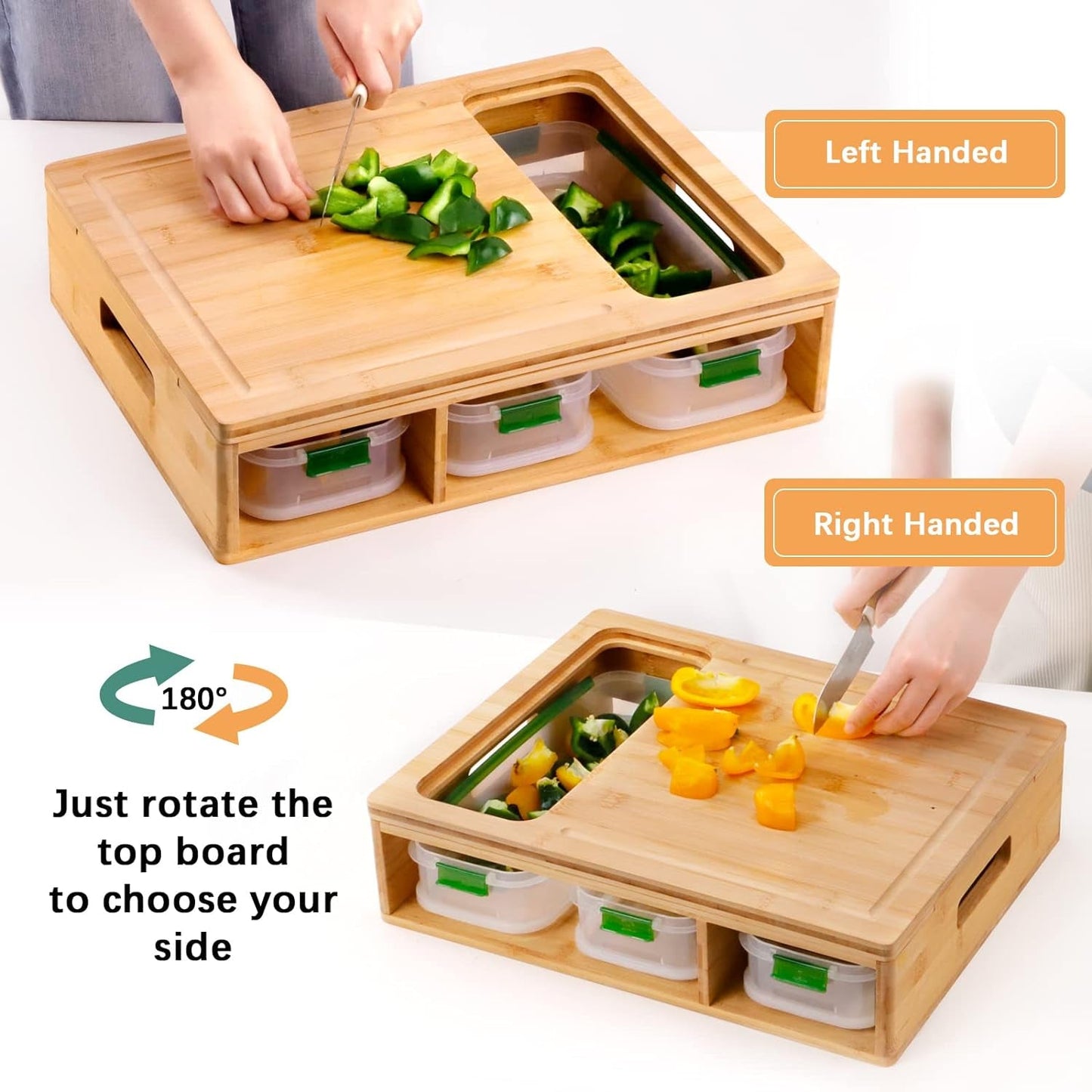 Ultimate Bamboo Cutting Board Set with XL Chopping Board, Storage, Graters & Comfort Grip - Nourishment Tapestry