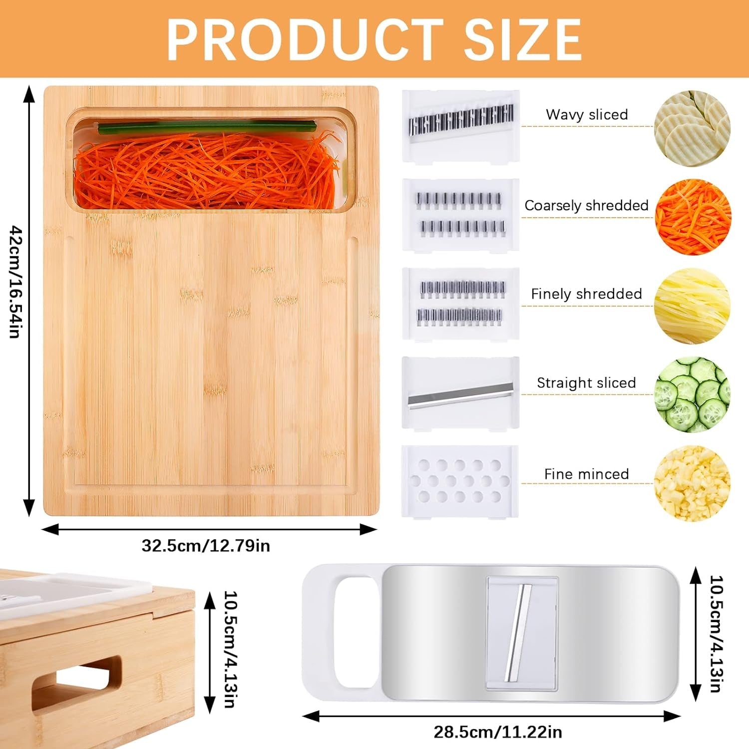 Ultimate Bamboo Cutting Board Set with XL Chopping Board, Storage, Graters & Comfort Grip - Nourishment Tapestry