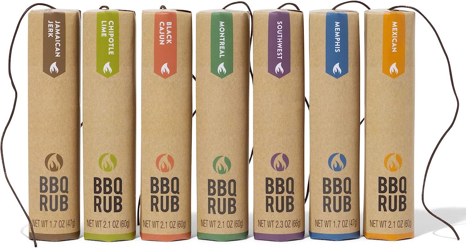 Ultimate BBQ Rub Gift Set: Chipotle Lime, Montreal, Memphis, Black Cajun & More - Pack of 7 - Nourishment Tapestry