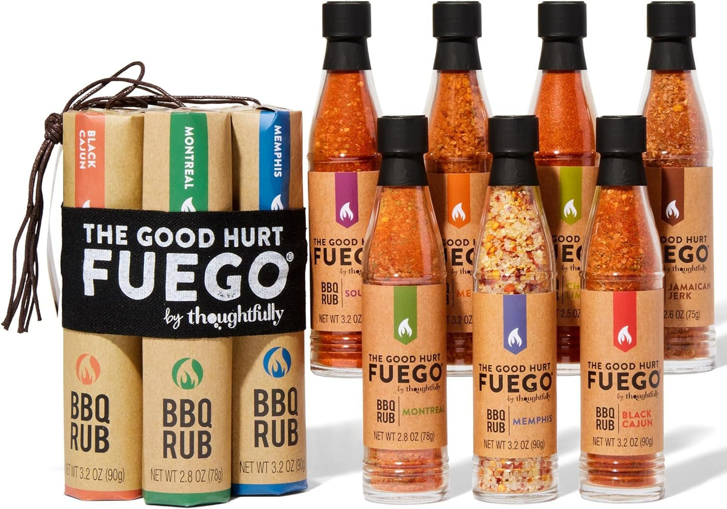 Ultimate BBQ Rub Gift Set: Chipotle Lime, Montreal, Memphis, Black Cajun & More - Pack of 7 - Nourishment Tapestry