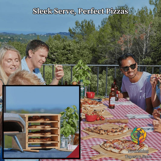 Ultimate Pizza Night Set: Premium Bamboo Peel, Non - Stick Boards & Rack - Perfect Homemade Pizza Kit - Nourishment Tapestry