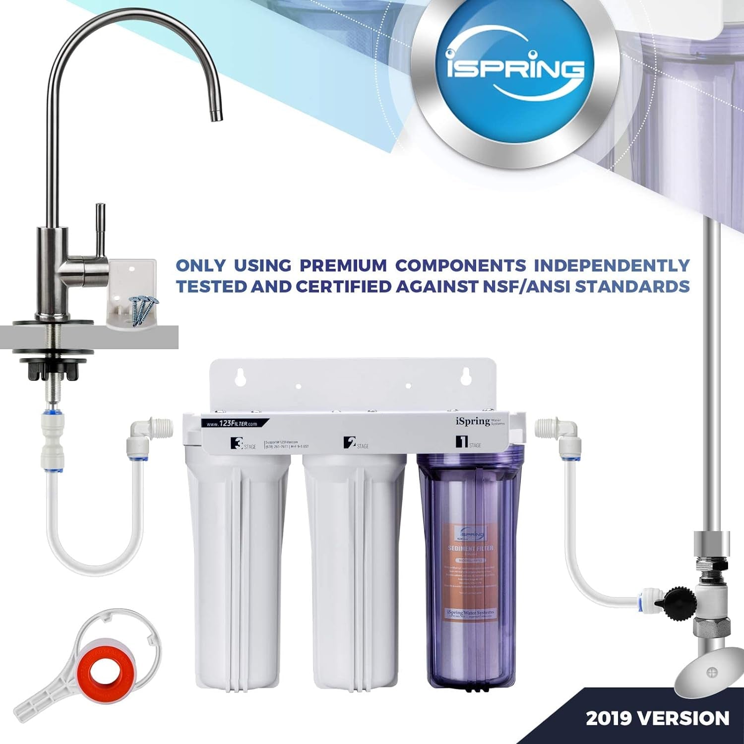 US31 3 - Stage Under Sink Water Filtration System - High Capacity, Newest Version - Nourishment Tapestry