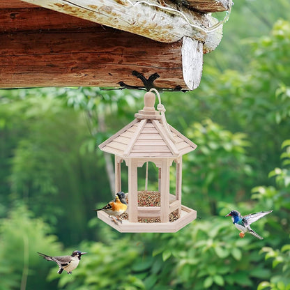 Waterproof Wooden Bird Feeder with Removable Roof - Perfect Gift for Bird Lovers - Nourishment Tapestry