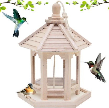 Waterproof Wooden Bird Feeder with Removable Roof - Perfect Gift for Bird Lovers - Nourishment Tapestry