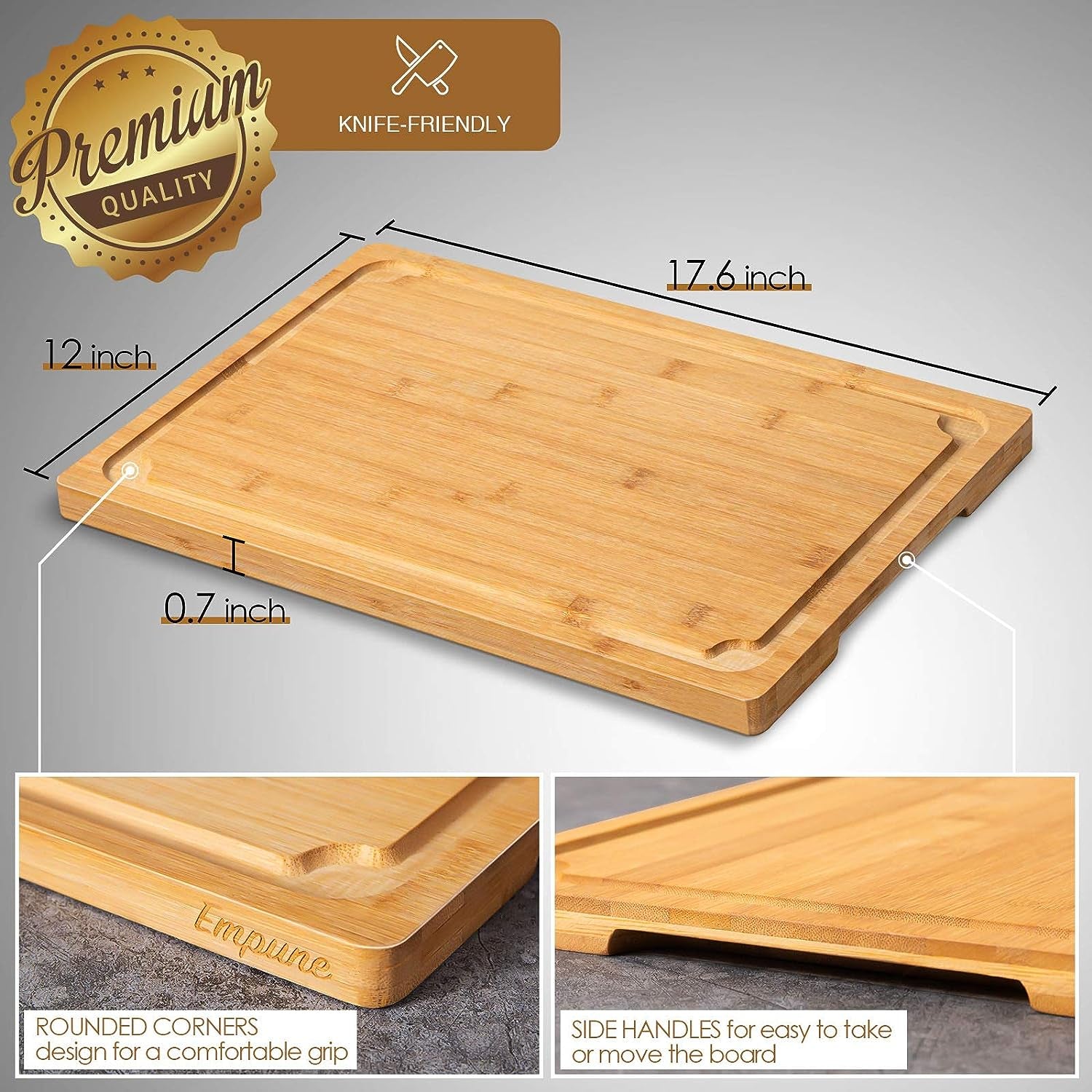 XL Bamboo Cutting Board 17.6": Premium Kitchen Tool with Juice Groove & Handles - Nourishment Tapestry