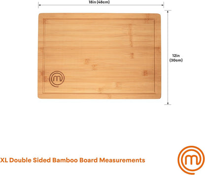 XL Bamboo Cutting Board 18x12: Reversible Organic Butcher Block with Juice Groove - Premium Quality Bamboo Board for Chopping and Serving - Nourishment Tapestry