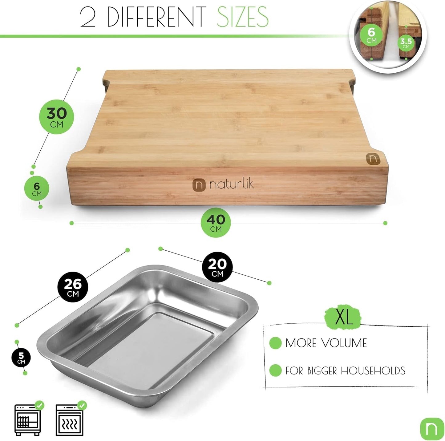 XL Bamboo Cutting Board with Magnetic Trays: Effortless Meal Prep Essential - Nourishment Tapestry