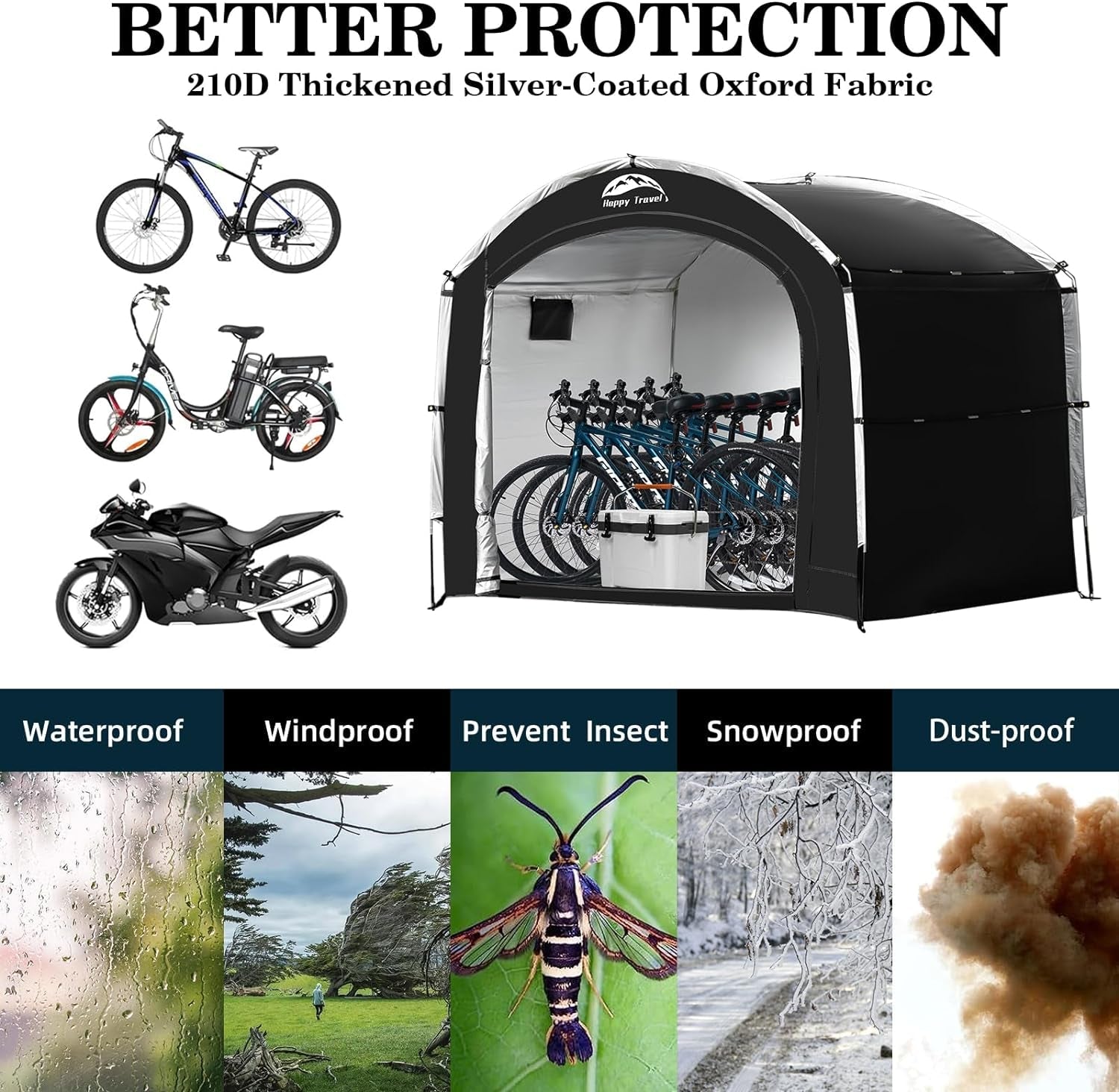 XL Waterproof Bike Storage Tent for Multiple Bicycles & Gear: Portable Outdoor Shed - Nourishment Tapestry