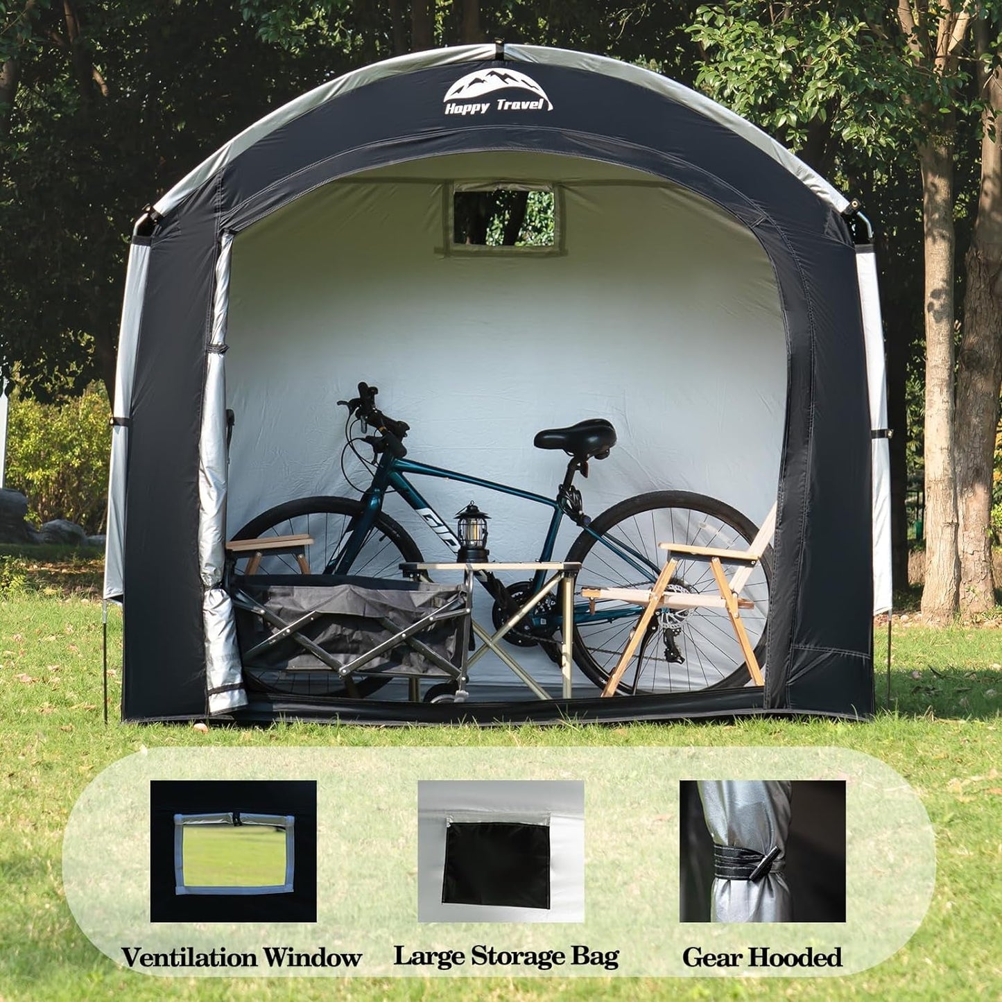 XL Waterproof Bike Storage Tent for Multiple Bicycles & Gear: Portable Outdoor Shed - Nourishment Tapestry