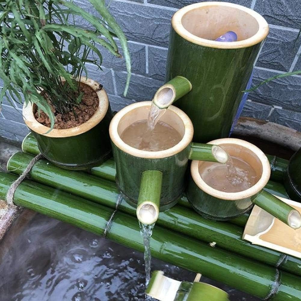 Zen Garden Bamboo Water Fountain: Japanese Decor, Indoor/Outdoor, Split - Resistant - 35cm - Nourishment Tapestry