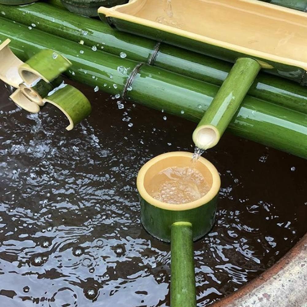 Zen Garden Bamboo Water Fountain: Japanese Decor, Indoor/Outdoor, Split - Resistant - 35cm - Nourishment Tapestry