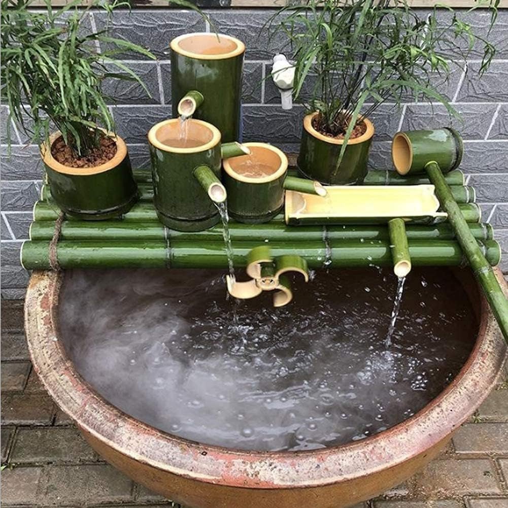 Zen Garden Bamboo Water Fountain: Japanese Decor, Indoor/Outdoor, Split - Resistant - 35cm - Nourishment Tapestry