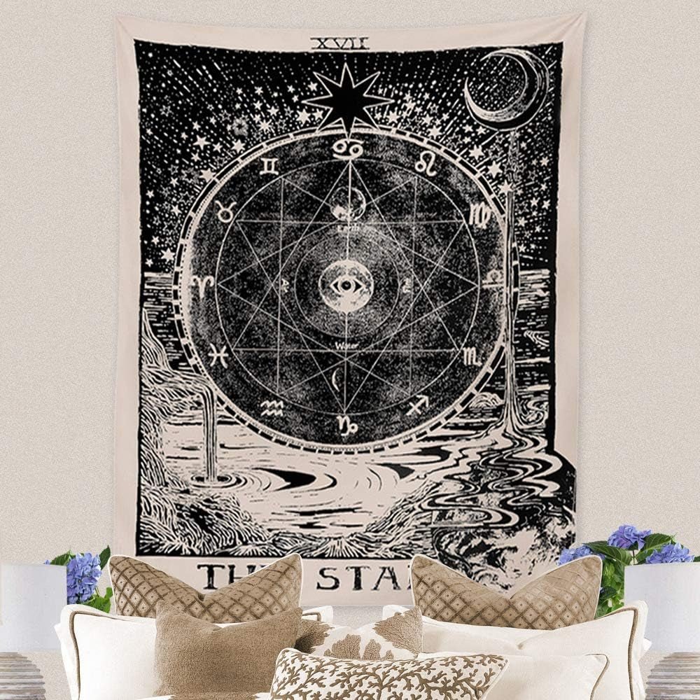 "Zodiac Tarot Star Tapestry - Mystical Wall Decor for Bedroom and Dorm Room - Shop Now" - Nourishment Tapestry