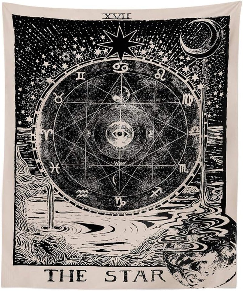 "Zodiac Tarot Star Tapestry - Mystical Wall Decor for Bedroom and Dorm Room - Shop Now" - Nourishment Tapestry