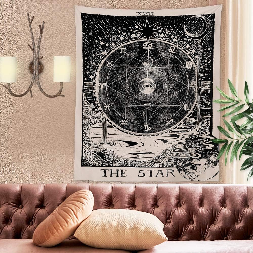 "Zodiac Tarot Star Tapestry - Mystical Wall Decor for Bedroom and Dorm Room - Shop Now" - Nourishment Tapestry