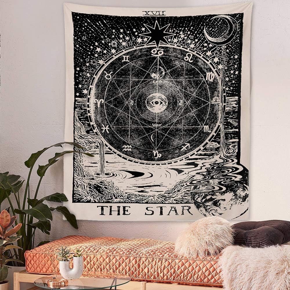 "Zodiac Tarot Star Tapestry - Mystical Wall Decor for Bedroom and Dorm Room - Shop Now" - Nourishment Tapestry