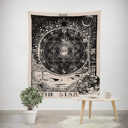 "Zodiac Tarot Star Tapestry - Mystical Wall Decor for Bedroom and Dorm Room - Shop Now" - Nourishment Tapestry